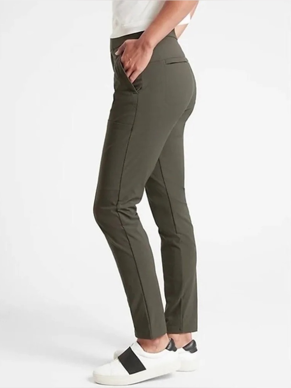 ATHLETA Wander Stash Skinny Pant 12 army green